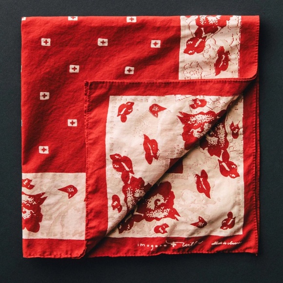 Imogene + Willie Red Rose Bandana 100% Cotton - Picture 1 of 5